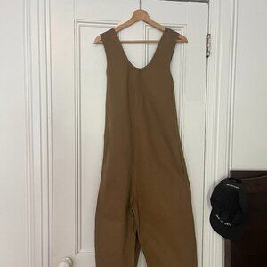 Caron Callahan Crista Jumpsuit in Khaki/Dobby - Size XS